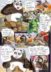 ... anthro bear better_late_than_never blush breasts clothed clothing comic daigaijin dialog english_text female heart kung_fu_panda male mammal master_po_ping page_202 panda text