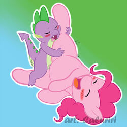 blush caluriri closed_eyes dragon duo equine female feral friendship_is_magic fur hair happy horse humping interspecies male mammal my_little_pony open_mouth penetration penis pink_fur pink_hair pinkie_pie_(mlp) pony raised_leg sex spike_(mlp) straight tongue