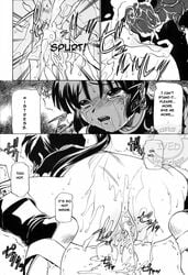 artist_request black_and_white doujinshi english_text inuyasha kagura_(inuyasha) kohaku_(inuyasha) pussy rape sango watermark