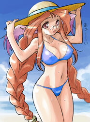 bikini breath_of_fire breath_of_fire_iii female glasses momo_(breath_of_fire) solo swimsuit