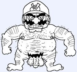 1boy artist_request balls ballsack bara black_and_white blue_background body_hair facial_hair fat fat_belly fat_man flaccid flaccid_penis foreskin hairy_male hat human intact male male_nipples male_only male_pubic_hair manly mario_(series) mature_male monochrome mustache nintendo nude nude_male obese obese_male overweight overweight_male partially_retracted_foreskin penis scrotum solo super_mario_bros.super_mario_land super_mario_land_2 testicles ugly ugly_bastard ugly_man uncut veiny_penis wario wario_(series) wario_land