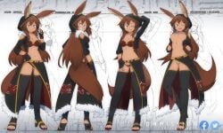 1girls autumn_(zukafu_shimoto) bottomless character_sheet furry lactation presenting reference_sheet tagme tail turnaround zukafu_shimoto