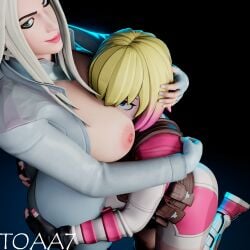 3d 3d_(artwork) age_difference big_ass big_breasts big_butt blonde_female breast_sucking breast_worship breasts breasts_out clothed_sex emma_frost emma_frost_(fortnite) female_on_top female_only fortnite fortnite:_battle_royale grabbing_ass gwen_poole gwenpool lesbian_sex marvel marvel_comics theoneavobeall7(artist) worship yuri