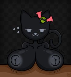 1girls akuro_(hello_kitty) big_breasts big_nipples black_body breasts cat_tail feline furry furry_female hello_kitty hello_kitty_(series) nipples sanrio self_upload solo solo_female tagme tail theyisus55