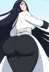 ai_generated bbw bleach:_the_thousand-year_blood_war digital_media_(artwork) dumptruck_ass fat_ass female_only flat_colors hi_res huge_ass presenting_hindquarters unohana_retsu