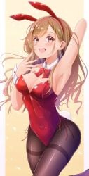 aku_tsukino armpits breasts bunny_ears bunnysuit d4dj yamate_kyouko