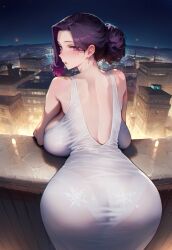 ai_generated big_breasts big_butt mature_female milf night panorama world_all_waifu