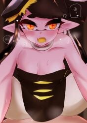 1boy 1boy1girl 1girls black_hair blush breasts callie_(alterna) callie_(splatoon) cowgirl_position hair hair_ornament inkling inkling_girl long_hair nintendo open_mouth pantyhose pointy_ears splatoon splatoon_(series) splatoon_3 splatoon_3:_return_of_the_mammalians spread_legs sweat tentacle tentacle_hair tippii_99 white_pantyhose