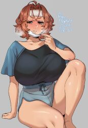 big_breasts blush huge_breasts ryo_agawa surgical_mask