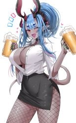 beer_mug cleavage fate/grand_order fate_(series) female female_only horn/wood ibuki_douji_(fate) oni