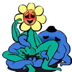 absurd_res blue_body blush blush blushing_female blushing_male daisy_(oswald) duo duodenumexam female flora_fauna flower hat highres hybrid ink ink_in_pussy ink_pool male nick_jr nickelodeon octopus oswald_(oswald) oswald_(series) penis pussy sex sweat