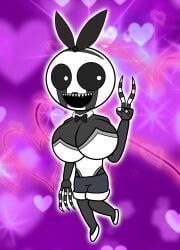 animatronic bunny_ears bunny_girl bunnysuit digital_media_(artwork) five_nights_at_freddy's five_nights_at_freddy's_4 huge_breasts humanoid nightmarionne no_nude short_pants yuuki_momofox