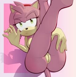 >:c 5_fingers amy_rose annoyed anthro anthro_only anus areola ass bare_legs barefoot blush breasts buttocks completely_nude completely_nude_female embarrassed embarrassed_nude_female eulipotyphlan eyelashes feet feet_focus female fingers foot_focus frown furry genitals green_eyes hairband half-closed_eyes hedgehog hi_res holding_legs humanoid legs legs_up looking_at_viewer lying mammal nipples nude pink_body pink_fur pink_hair pink_nipples presenting_ass presenting_pussy pussy red_hairband sega small_breasts soles solo sonic_(series) spikeybluething sweatdrop tail teen teen_girl teenage teenage_girl teenager two-tone_hair two_tone_fur vagina