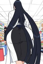 ai_generated back_view bbw bbw_mom bleach:_the_thousand-year_blood_war bottom_heavy butt_focus e huge_ass indoors mature_female milf ng shopping_mall thick_ass thick_thighs unohana_retsu walkin-in