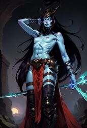 ai_generated blush bytor680 civitai female ghost ghost_girl kalista league_of_legends looking_at_viewer topless video_games