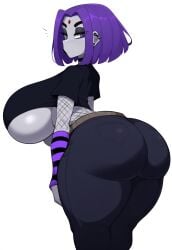 1girls ai_generated alternate_breast_size arched_back armwarmer belt big_ass big_breasts black_lipstick bursting_breasts dc female female_only fishnets huge_ass huge_breasts hyper_breasts jeans lubbasdump makeup purple_eyes purple_hair raven_(dc) short_hair solo teen_titans thick_thighs tight_clothing voluptuous voluptuous_female wide_hips