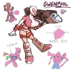 big_breasts erection erection_under_clothes full_nelson gun gwen_poole gwenpool handjob marvel marvel_comics mask miles_morales presenting_hindquarters put_some_effort_in_finally ripped_clothing rocket_launcher self_upload sketch sketch_page stats sword swords tongue tongue_out toxictakoyaki vaginal vaginal_penetration