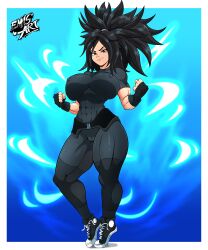 ass big_ass big_breasts big_butt black_eyes black_hair boobs breasts cameltoe color colored commission dragon_ball dragon_ball_super dragon_ball_xenoverse dragon_ball_z female female_focus female_only female_saiyan full_body full_color leggings long_hair long_hair_female muscular muscular_female original_character outfit ponytail saiyan saiyan_girl serena serena_(dragon_ball) smiling thick_thighs white_body white_skin