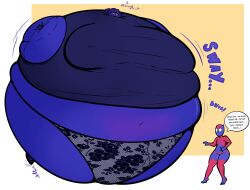 1boy 1girls big_ass big_breasts blueberry_inflation breasts bubble_butt diviner_(town_of_skeles) female huge_ass huge_breasts inflation mary_(town_of_skeles) tagme thick_thighs town_of_skeles wide_hips