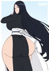 ai_generated bbw bleach:_the_thousand-year_blood_war digital_media_(artwork) dumptruck_ass fat_ass female_only flat_colors hi_res huge_ass presenting_hindquarters unohana_retsu