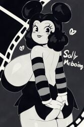 1930s arm_stockings ass big_breasts braffy film_strip fleischer_style_toon gloves heart huge_breasts looking_at_viewer looking_back sally_mcboing smile thick_thighs toony