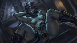 biohazard boots female lady_hunk neryxon resident_evil small_breasts solo solo_female spread_legs spreading_pussy