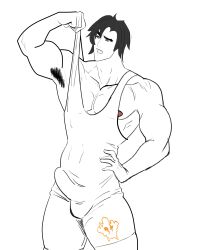 abs boner_in_pants bulge_through_clothing cole_(ninjago) dick itsukidrawz itsukidrawz male male_only ninjago sport sportswear toumaart wrestling_outfit wrestling_singlet