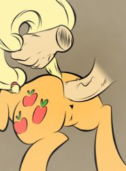 2014 anal anal_sex applejack_(mlp) ass cutie_mark disembodied_hand disembodied_penis duo equine female feral friendship_is_magic hair horse human interspecies male mammal mostazathy my_little_pony penetration penis pony pussy sex straight tail_grab vein