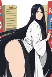 ai_generated ass_focus bbw bbw_mom bleach:_the_thousand-year_blood_war bottom_heavy e huge_ass leaning_forward mature_female milf thick_ass thick_thighs unohana_retsu