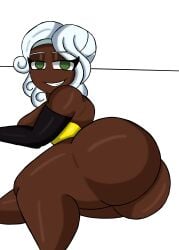 1girls ass ass_focus big_butt bottom_heavy bottomless breasts bubble_butt caked_up clothed clothing dark-skinned_female dark_skin dat_ass dumptruck_ass female female_focus female_only its_archville king_of_greed laying_down library_of_ruina lobotomy_corporation looking_at_viewer on_side partially_clothed project_moon self_upload smug solo thick_ass thick_thighs thighs