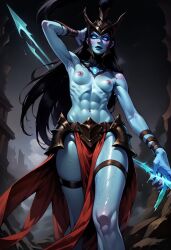 ai_generated blush bytor680 civitai female ghost ghost_girl kalista league_of_legends looking_at_viewer topless video_games