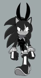 arborialrodent bulge bunny_ears furry leotard male monochrome playboy_bunny sega sonic_(series) terios_the_hedgehog