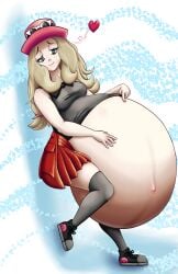 blonde_hair female pokemon pokemon_xy serena_(pokemon) shoes sneakers spaghetticultists tagme thighhighs vore vore_belly