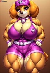 ai_generated big_ass big_breasts female female_only huge_ass huge_breasts muscular muscular_female non-nude paw_patrol skye_(paw_patrol) thick_ass thick_legs thick_thighs