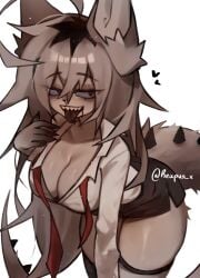 breasts furry original_character reapus_x sharp_teeth tongue_out