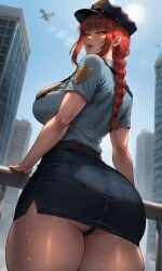 1girls ai_assisted ai_generated ass ass_bigger_than_head ass_focus ass_worship authority big_ass big_butt chainsaw_man dominant_female fat_ass fat_butt female_focus femdom from_below hourglass_figure huge_ass huge_thighs looking_down_at_viewer low-angle_view makima_(chainsaw_man) mommy officer pantyshot pantyshot_(standing) police police_hat police_officer police_uniform policewoman seductive seductive_gaze seductive_look shounen_jump small_waist smug sweat thick_ass thick_thighs tiny_waist uniform