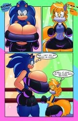 big_ass big_breasts bottom_heavy boxing boxing_gloves boxing_ring cleavage denizen1414 genderswap rule_63 sonic_(series) sonic_the_hedgehog sonique_the_hedgehog superbunnygt tailsko thick_thighs top_heavy