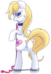 anus aryanne_(mlp) ass blonde_hair blue_eyes blush collar cutie_mark equine female hair horse kinkypinkie mammal masturbation my_little_pony nazi open_mouth original_character pony pussy spreader_bar swastika text