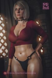 3d blonde_hair blue_eyes busty female female_focus female_only hourglass_figure maria_(silent_hill) pristinerenders silent_hill silent_hill_2 silent_hill_2_remake tagme wide_hips