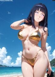 1girls 2d ai_generated ass big_ass big_breasts bikini bikini_top black_hair blunt_bangs boruto:_naruto_next_generations breasts curvaceous curvaceous_female curvaceous_figure curvy curvy_figure gold_bikini grey_eyes high_quality hime_cut hourglass_figure huge_breasts hyuuga_hinata inviting_to_sex large_breasts light-skin light-skinned_female lips long_hair mature mature_female mature_woman milf mommy naruto naruto_(series) naruto_shippuden nero100 outdoors pale-skin pale-skinned_female posing sagging_breasts seductive seductive_look sexy_pose sitting stable_diffusion tagmeo thick_ass thick_butt thick_thighs thighs wide_hips