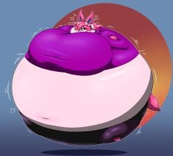 1girls big_breasts breasts eeveelution female furry huge_breasts inflation notmrsatsuma pokemon pokemon_(species) sylveon thick_thighs wide_hips