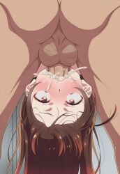 1boy 1girls ahe_gao ai_generated blowjob blush cum cum_in_mouth deepthroat ejaculation face_fucking facefuck facefucking fellatio female irrumatio kanojo_okarishimasu messy_hair mizuhara_chizuru nude oral oral_penetration oral_sex penis rent-a-girlfriend sucking_penis swallowing swallowing_cum testicles throat_fuck upside-down watermark zzz7