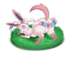 anus ass ass_up bow female fur furry mammal mrbowater nintendo pokemon pussy spreading sylveon tail video_games zoophilia