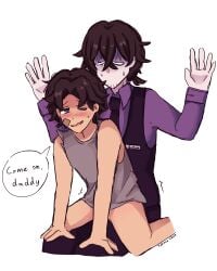 aftoncest anal_sex blue_eyes brown_hair clothed cock father_and_son five_nights_at_freddy's gay gay_sex incest male male/male michael_afton parent_and_child penetration penis_in_ass sitting_on_lap sitting_on_penis william_afton willmike yaoi