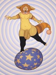 anthro ball balls big_balls big_penis blep blue_pawpads brown_body brown_fur brown_hair cheek_spots clothing clound dot_eyes eyewear footwear fur genitals glasses hair half-erect hi_res huge_balls huge_cock humanoid_genitalia humanoid_penis male markings pawpads paws penis ristretto_(ristretto) simple_background socks solo striped_markings striped_tail stripes tail tail_markings tan_body tan_fur toeless_footwear toeless_legwear toeless_socks toeless_stockings tongue tongue_out vein veiny_penis wonderslug