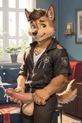 1boy 1male ai_generated chase_(paw_patrol) gay paw_patrol penis