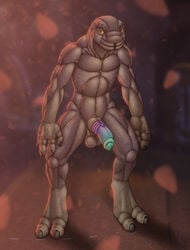 1boy alien chokodonkey elite full-length_portrait full_length halo_(series) male male_only male_sangheili_(halo) penis portrait sangheili scalie solo standing