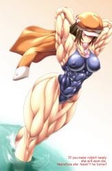 1girls 2d 2d_animation 5_seconds_long :) ai_animation ai_assisted alternate_body_type alternate_breast_size alternate_muscle_size animated armpits arms_behind_head arms_up bakemonogatari bangs bare_arms bare_hips bare_legs bare_shoulders big_breasts big_muscles blue_one-piece_swimsuit blue_swimsuit blush breasts brown_eyes brown_hair collarbone colored_pupils commentary_request condom condom_in_mouth covered_abs covered_navel covered_nipples curvy english english_text feet_out_of_frame female female_only gradient_background hands_behind_head hat headwear highleg_swimsuit holding holding_clothing holding_condom holding_jacket holding_object huge_muscles human human_only jacket jacket_removed kling_ai large_breasts long_sleeves looking_at_viewer medium_bangs medium_hair monogatari_(series) mouth_hold mp4 muscle muscle_girl muscles muscular muscular_arms muscular_female muscular_legs muscular_thighs nipples_visible_through_clothing one-piece_swimsuit orange_hat orange_headwear orange_jacket purukogi_(plasma_beach) red_eyes red_pupils school_swimsuit sengoku_nadeko shorter_than_10_seconds sidelocks skin_tight slit_pupils smile solo solo_female swimsuit teenage_girl teenager text thick_thighs third-party_edit unworn_jacket vertical_video video wading walking water