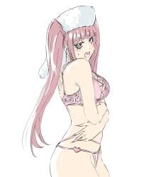 1girls bleach bleach:_the_thousand-year_blood_war blush dokugamine_riruka mi_(artist) pink_hair solo_female solo_focus underwear