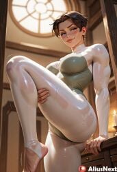 1girls ai_generated aliusnext anissa big_ass big_breasts blue_eyes bodysuit breasts breasts brown_hair feet female huge_ass huge_breasts invincible invincible_(tv_series) light-skinned_female light_skin lingerie massive_ass massive_breasts mature mature_female patreon stirrup_legwear sweat sweatdrop sweating sweaty sweaty_body sweaty_breasts tan_skin thick thick_ass thick_hips thick_legs thick_lips thick_thighs